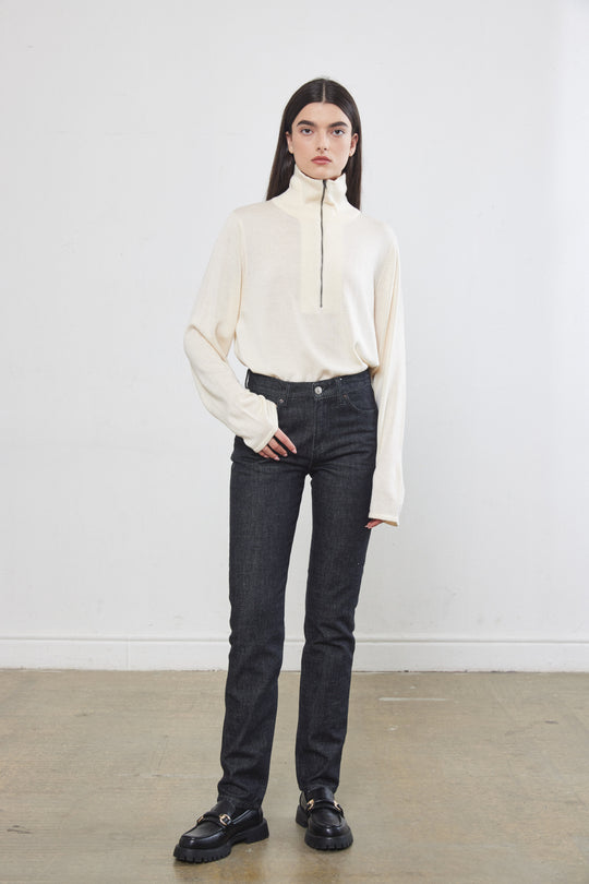 Knitted Zipped Turtleneck