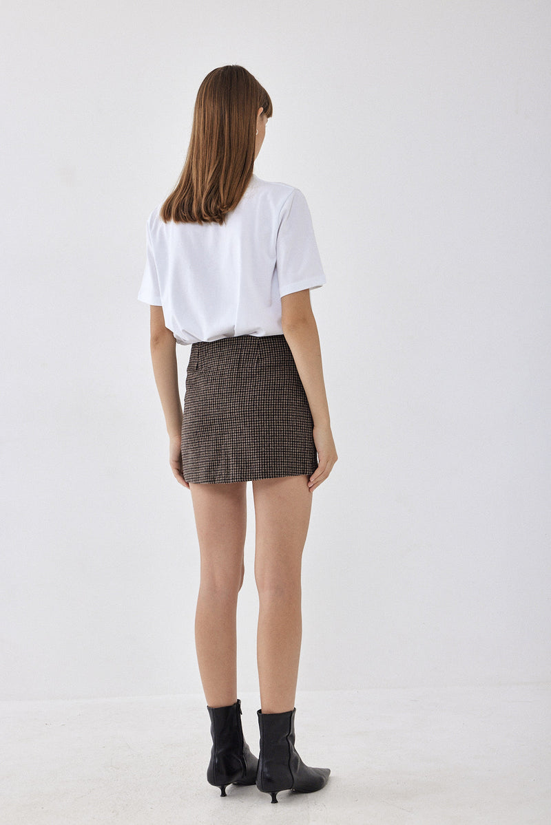 Zipped A Line Mini Skirt