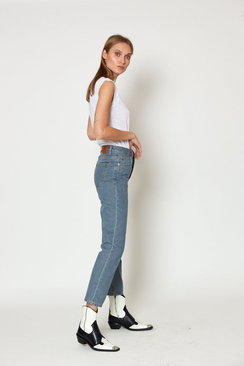 No.1 | high-rise straight-leg cropped jeans