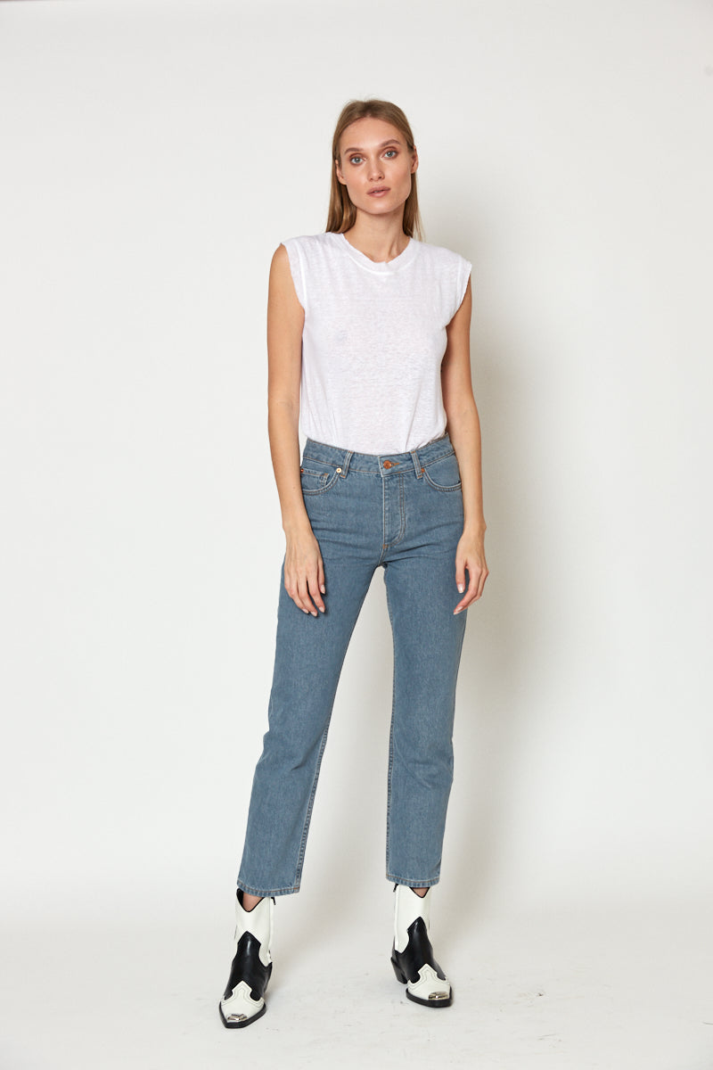 No.1 | high-rise straight-leg cropped jeans
