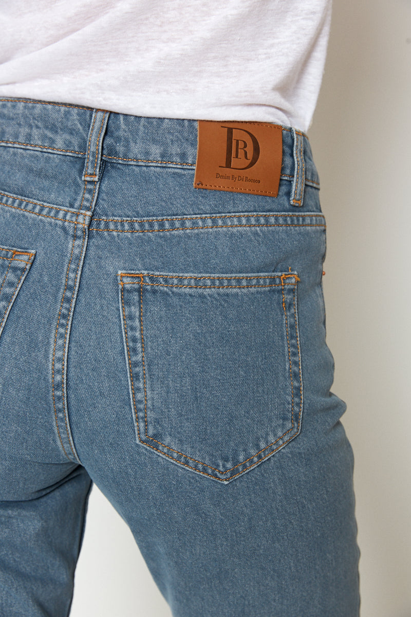 No.1 | high-rise straight-leg cropped jeans