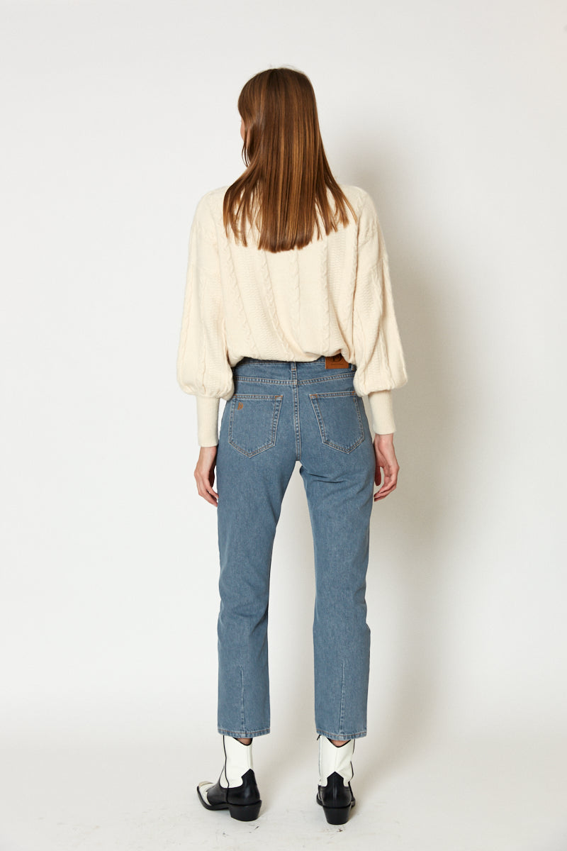 No.1 | high-rise straight-leg cropped jeans