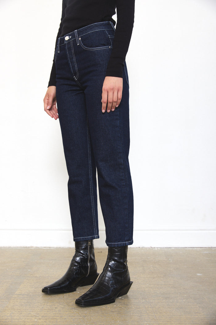 No.5| High Waist Straight Cropped Denim