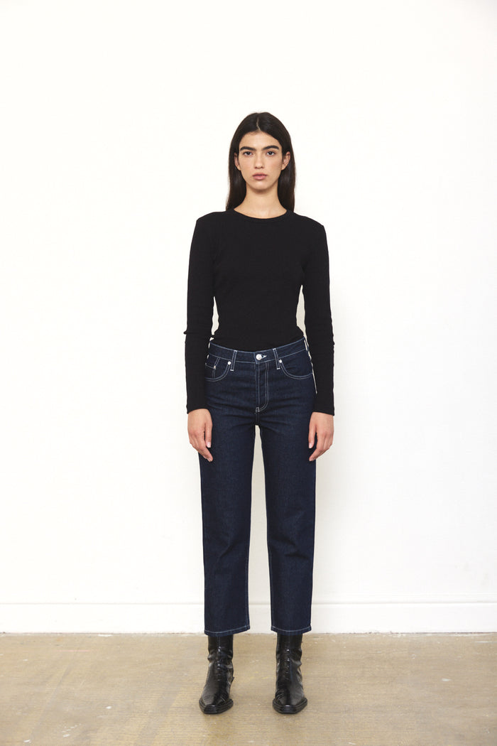 No.5| High Waist Straight Cropped Denim