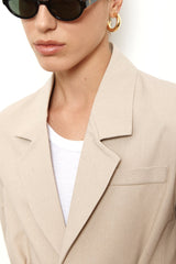 Tailored Blended Linen Blazer