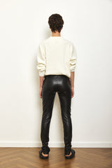 Vegan Leather Slit Pants