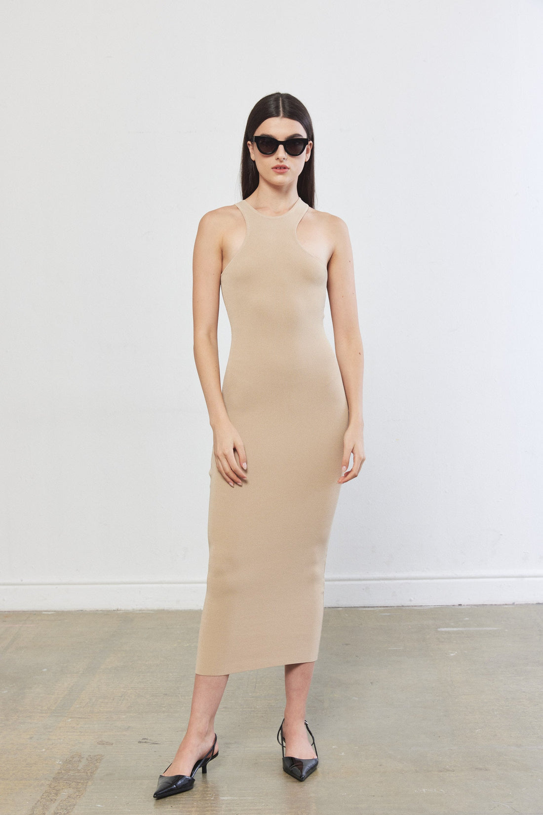 Tight Ribbed Asymmetrical Dress D Rococo Tight Ribbed Asymmetrical Dress D Rococo