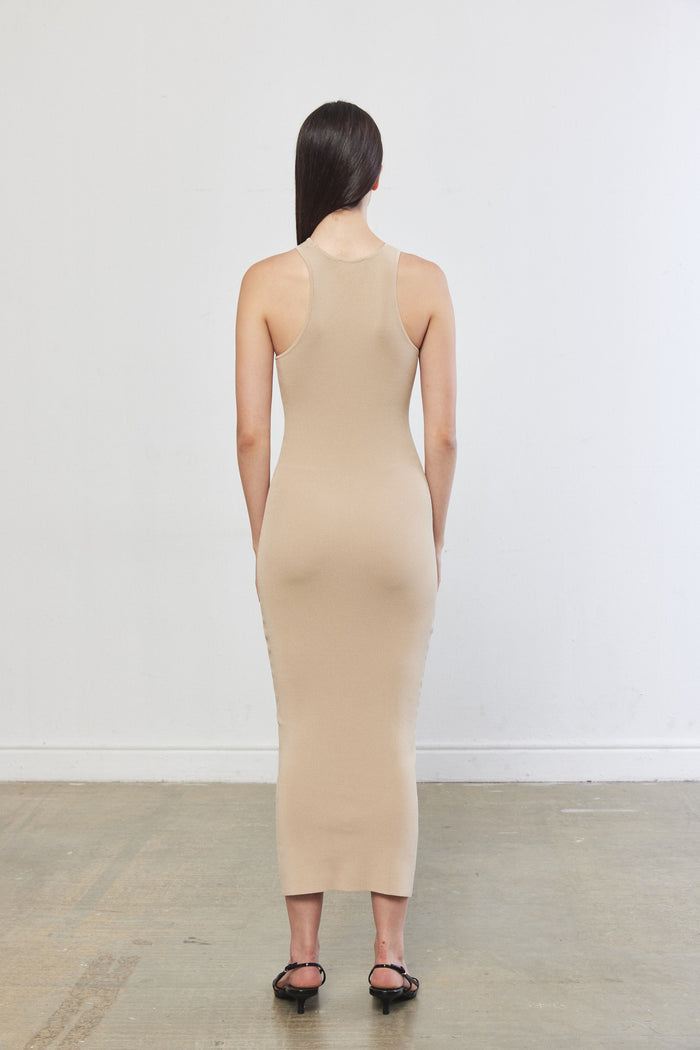 Tight Ribbed Asymmetrical Dress